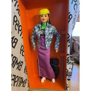 Barbie BMR1959 Doll Streetwear Neon Dress & Denim Jacket Neon Beret Hoop Earring